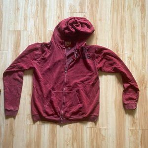 FREE CITY Zip-Up Hoodie Burgundy SIZE 2 Medium (Used)